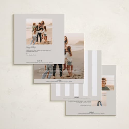 This is a snow holiday photo cards with standard by Kate Ross called love joy printing on recycled smooth signature in square