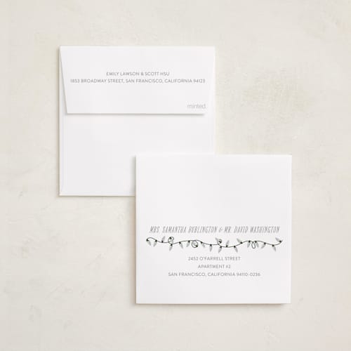 This is a snow holiday photo cards with standard by Kate Ross called love joy printing on recycled smooth signature in square