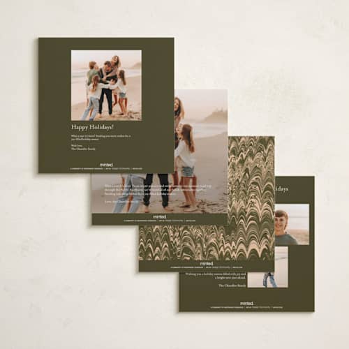 This is a olive branch holiday photo cards with standard by Studio Suku called vintage photo printing on recycled smooth signature in square