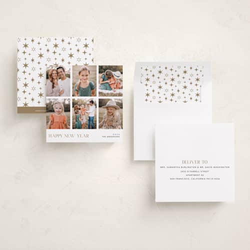 This is a winter holiday photo cards with standard by Cass Loh called cheerful gallery printing on recycled smooth signature in square