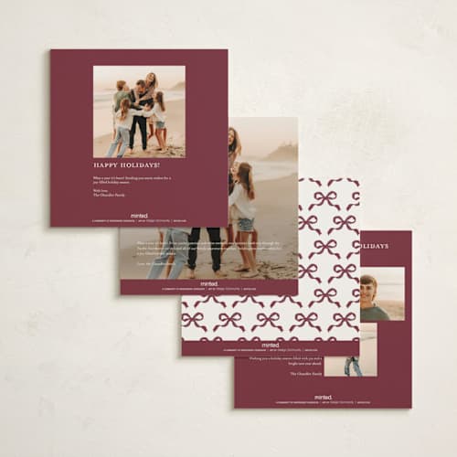 This is a merlot holiday photo cards with standard by Itsy Belle Studio called verdure & voile printing on signature in square