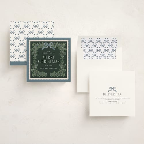 This is a bluebell holiday photo cards with standard by Itsy Belle Studio called verdure & voile printing on signature in square