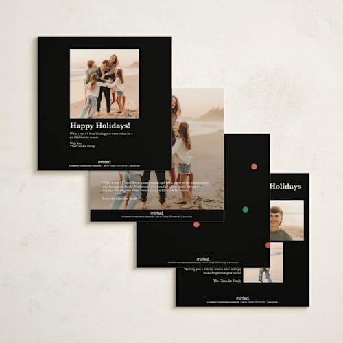 This is a tinsel holiday photo cards with standard by Lori Wemple called holiday square printing on signature in square
