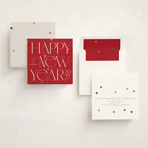 This is a cherry holiday photo cards with standard by Lori Wemple called holiday square printing on signature in square