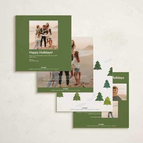 This is a snow holiday photo cards with standard by Sumak Studio called skier printing on signature in square