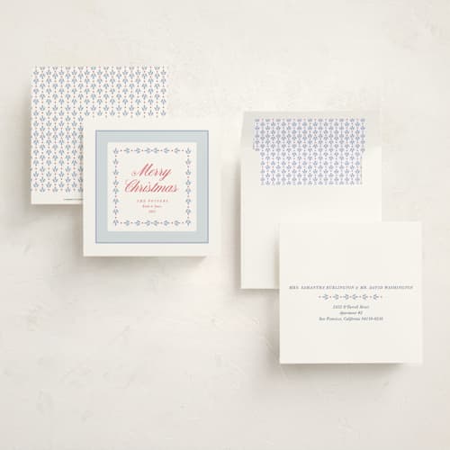 This is a frost holiday photo cards with standard by Alston Foster called classic garland printing on signature in square