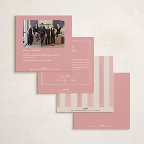 This is a peony holiday photo cards with standard by Elly called joyful wreath printing on signature in square