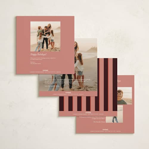 This is a rose holiday photo cards with standard by Megan Davis called polo printing on signature in square