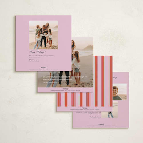 This is a strawberry holiday photo cards with standard by Claudia Orengo called our song printing on recycled smooth signature in square