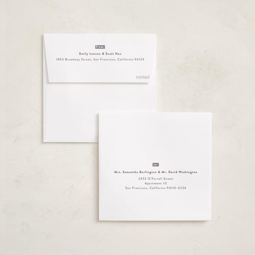 This is a snow holiday photo cards with standard by Gwen Bedat called blank slate printing on recycled smooth signature in square
