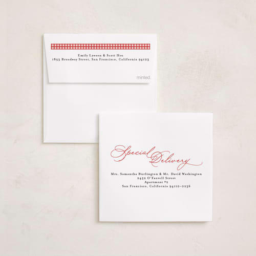 This is a apples holiday photo cards with standard by Tamara Hilje called allegro printing on recycled smooth signature in square