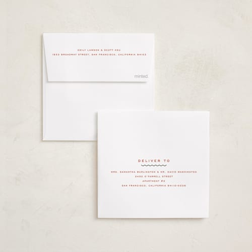 This is a forest holiday photo cards with standard by Ellen Schlegelmilch called gingham layers printing on recycled smooth signature in square
