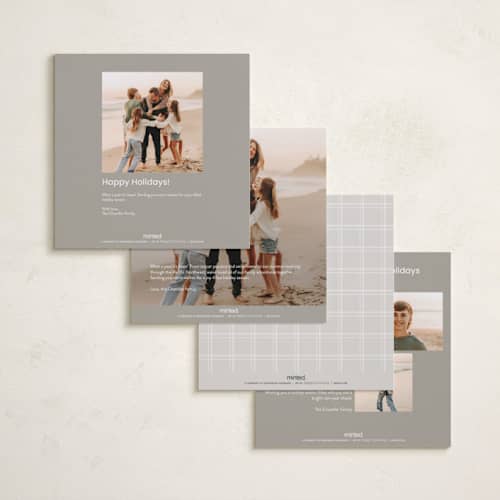 This is a snow holiday photo cards with standard by Angela Garrick called simple printing on recycled smooth signature in square