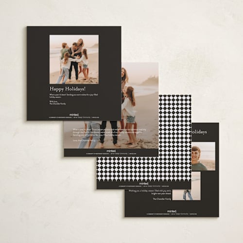 This is a coal holiday photo cards with standard by Lucrecia Caporale called forme & type printing on recycled smooth signature in square