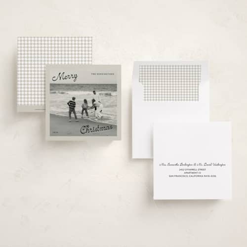 This is a pudding holiday photo cards with standard by Lucrecia Caporale called forme & type printing on recycled smooth signature in square