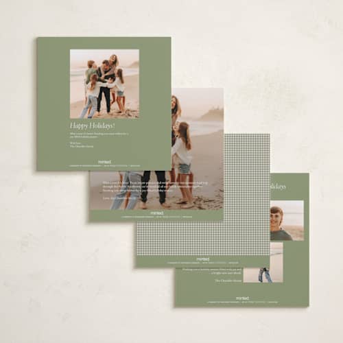 This is a festive holiday photo cards with standard by Erin L. Wilson called fireside printing on recycled smooth signature in square