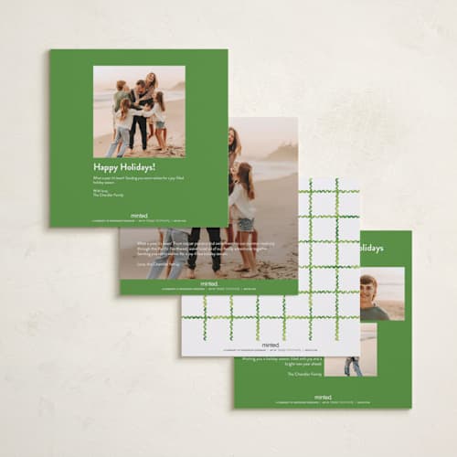 This is a pepermint holiday photo cards with standard by Pati Cascino called very candy printing on recycled smooth signature in square