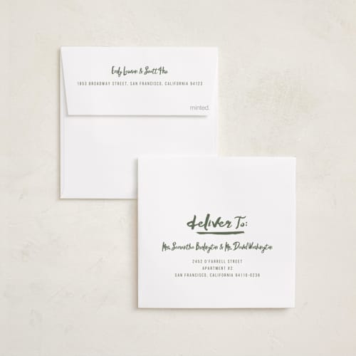 This is a chartreuse holiday photo cards with standard by Stacey Day called brushed printing on recycled smooth signature in square