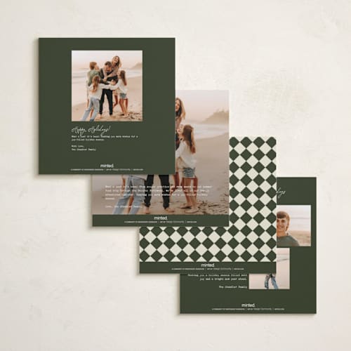 This is a juniper holiday photo cards with standard by Helena Vitto called happy old days printing on recycled smooth signature in square