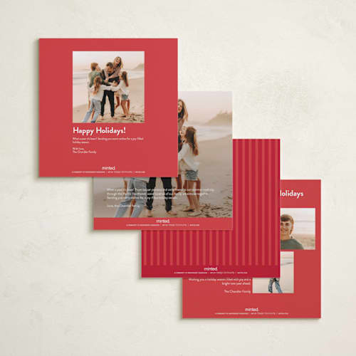 This is a berry holiday photo cards with standard by JoAnn Jinks called modern frame printing on recycled smooth signature in square