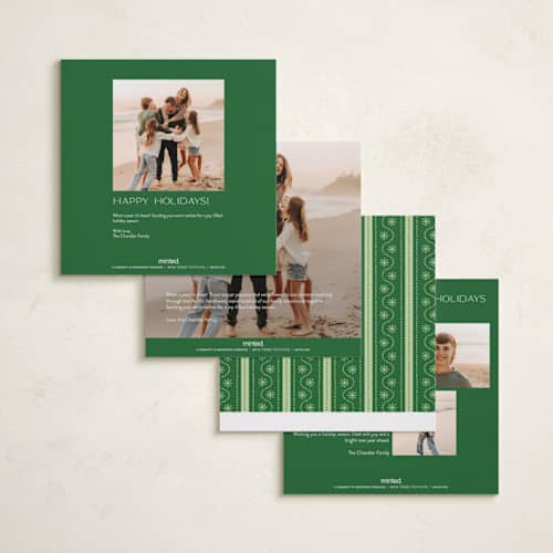This is a spruce holiday photo cards with standard by Lauren Jopling called squiggle dot snowflake printing on recycled smooth signature in square