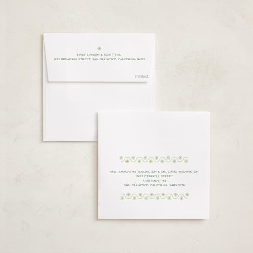 This is a spruce holiday photo cards with standard by Lauren Jopling called squiggle dot snowflake printing on recycled smooth signature in square