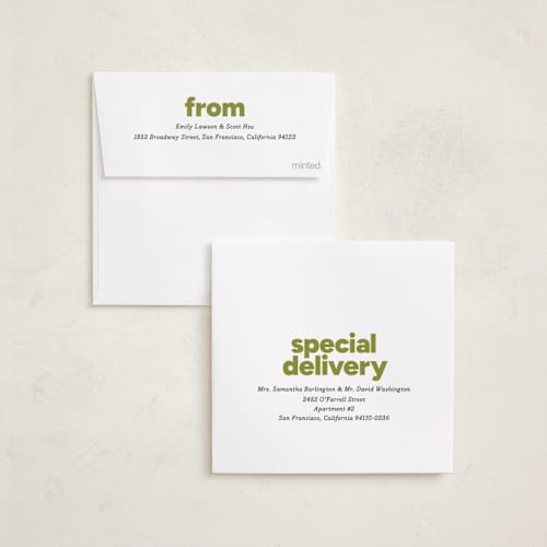 This is a matcha holiday photo cards with standard by Carrie Moradi called bold grid printing on recycled smooth signature in square