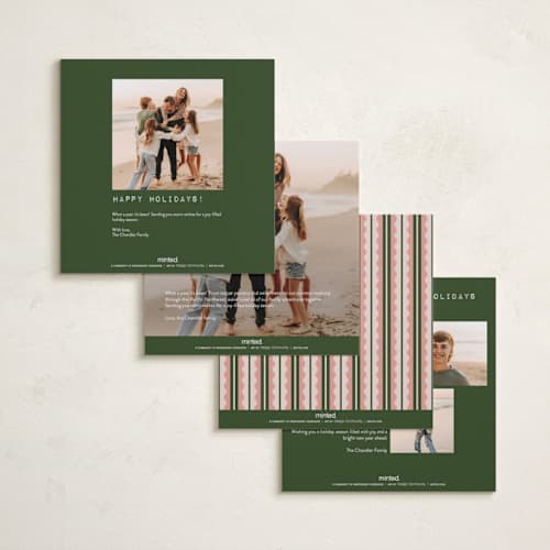 This is a cotton candy holiday photo cards with standard by Anastasia Makarova called wavy edge printing on recycled smooth signature in square