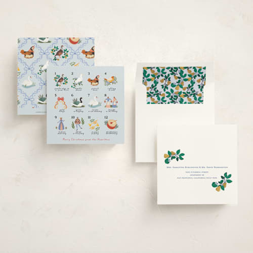 This is a ice holiday photo cards with standard by Sherley Ferreira called twelve days of christmas printing on signature in square