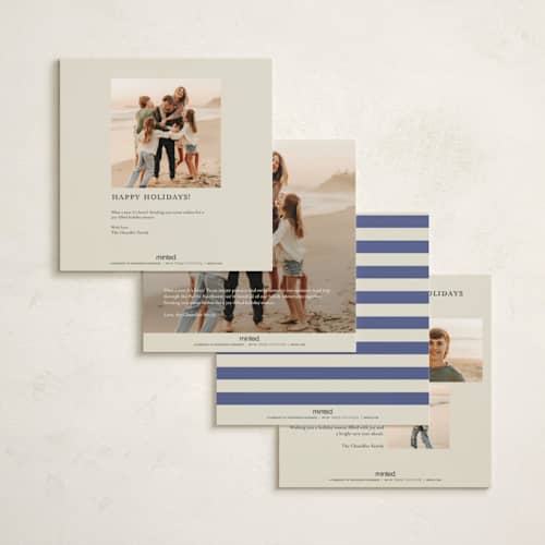 This is a wintermint holiday photo cards with standard by Teju Reval called dove ornament printing on signature in square