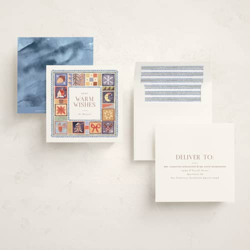 This is a frozen holiday photo cards with standard by Anastasia Makarova called childhood memories printing on signature in square
