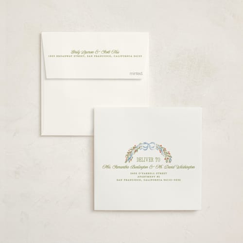 This is a ocean holiday photo cards with standard by Creo Study called coastal wreath printing on signature in square
