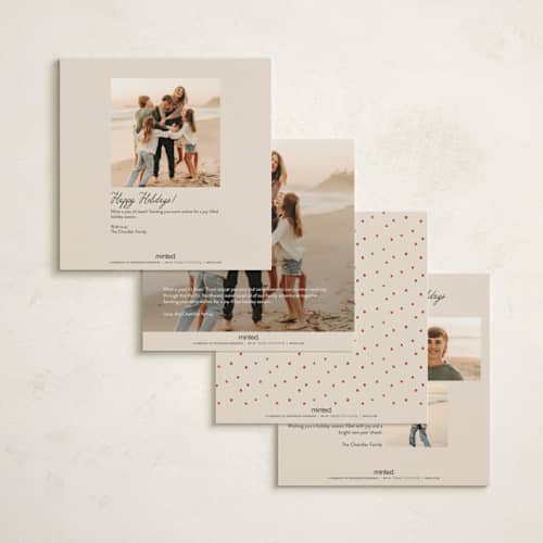 This is a santa holiday photo cards with standard by Claudia Orengo called messy christmas printing on signature in square