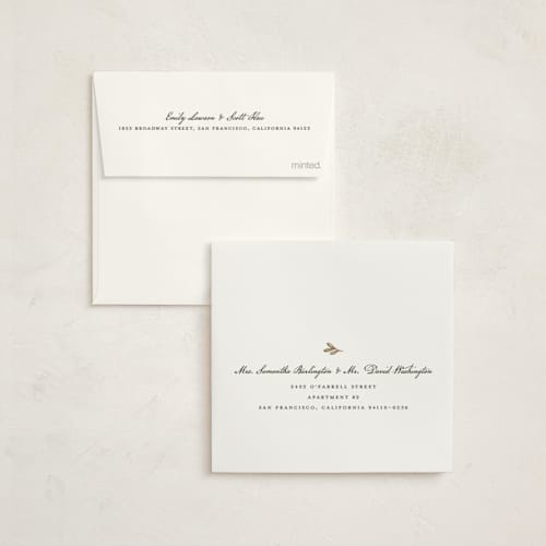 This is a pine holiday photo cards with standard by Jenna Holcomb called stockings printing on signature in square
