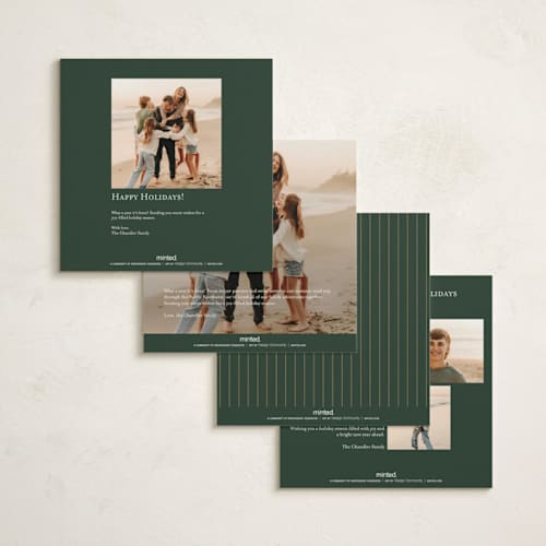 This is a eggnog holiday photo cards with standard by Ana de Sousa called winter hideaway printing on signature in square