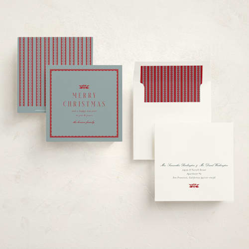 This is a frost holiday photo cards with standard by Amy Kross called winter berry printing on signature in square