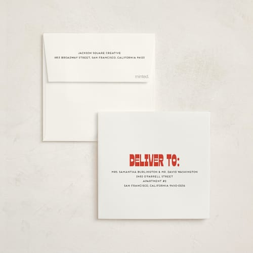 This is a cherry holiday photo cards with standard by Morgan Kendall called retro tree printing on signature in square