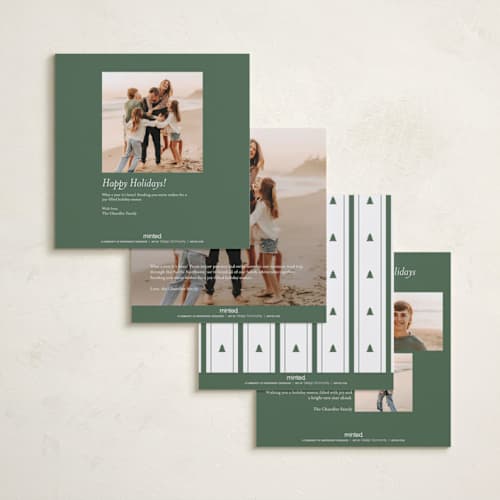 This is a pine holiday photo cards with standard by letterfix called sincere printing on recycled smooth signature in square