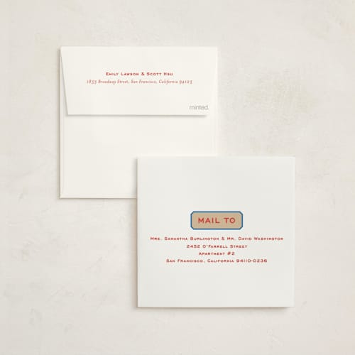 This is a mint holiday photo cards with standard by Megan Davis called basketweave printing on signature in square