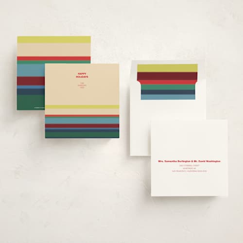 This is a sugar cookie holiday photo cards with standard by Studio Suku called gradients printing on signature in square