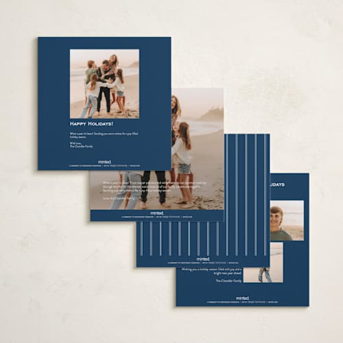 This is a snowfall holiday photo cards with standard by Adelyn T. called 12 moments printing on recycled smooth signature in square
