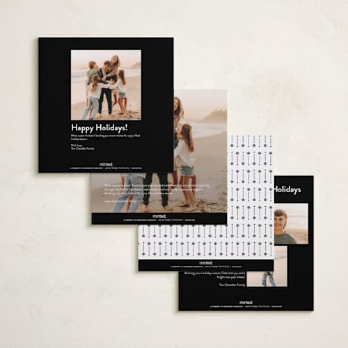 This is a ink holiday photo cards with standard by Lucrecia Caporale called quad memories printing on recycled smooth signature in square