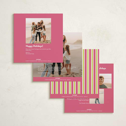 This is a candy holiday photo cards with standard by Sara Hicks Malone called palm royale printing on recycled smooth signature in square
