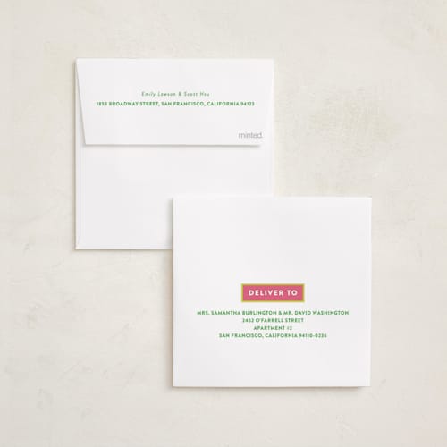 This is a candy holiday photo cards with standard by Sara Hicks Malone called palm royale printing on recycled smooth signature in square