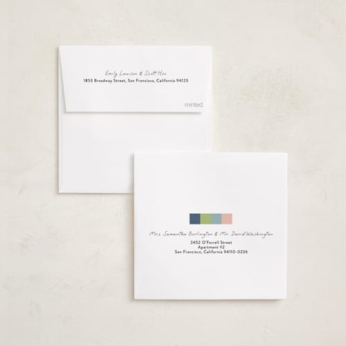 This is a blue jay holiday photo cards with standard by Lindsay Megahed called color cubed printing on recycled smooth signature in square