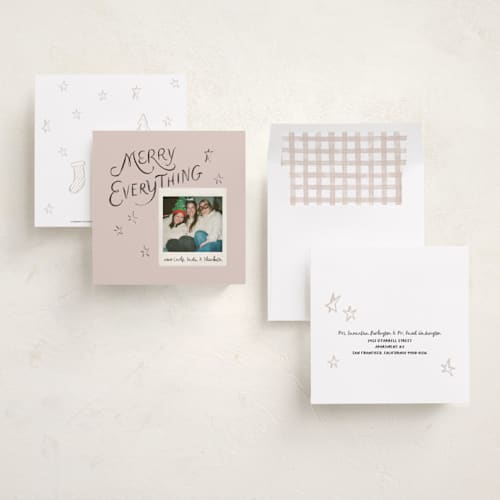 This is a antique lace holiday photo cards with standard by Pink House Press called coloring christmas printing on recycled smooth signature in square