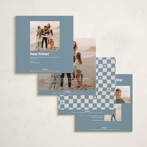 This is a blue jay holiday photo cards with standard by Bailamor Design by CM called bold and squared printing on recycled smooth signature in square