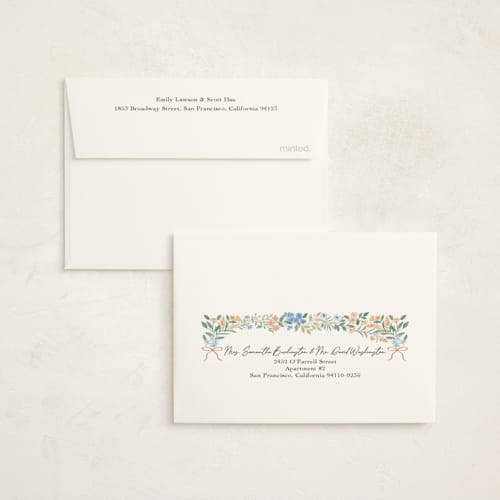This is a pastel baby shower thank you cards with foil pressed by Elly called sweet garden printing on strathmore in standard