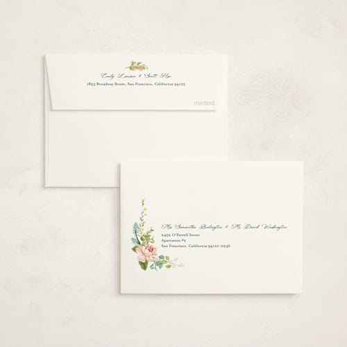 This is a sky baby shower thank you cards with foil pressed by Susan Moyal called butterflies & botanicals printing on strathmore in standard