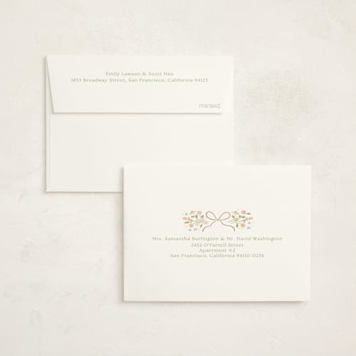 This is a ballet slipper baby shower thank you cards with foil pressed by Jennifer Wick called new blooms printing on strathmore in standard